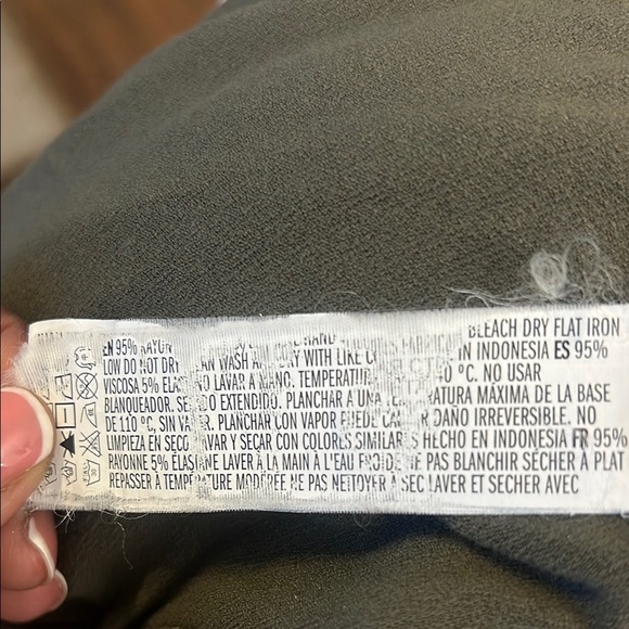 Olive Green V-Neck Long Sleeve Top or Dress, Sz. Small - Picture 6 of 7